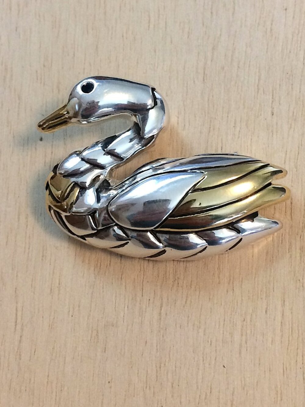 Swan Pendant and Brooch Pin NOS New--add your chain